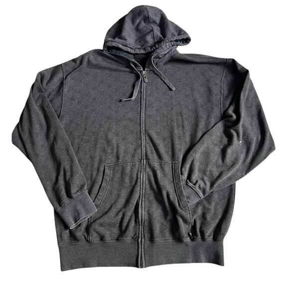 Vintage Plan B Skateboards A.O.P. Monogram Hoodie Sweatshirt Sz L Grey Y2K 90s - Picture 1 of 13